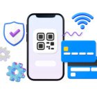 Cashless payment png, 3D credit card machine remix, transparent background